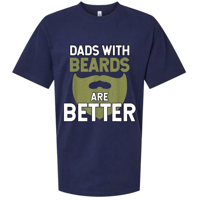 Dads With Beards Are Better Fathers Day Funny Dad Sueded Cloud Jersey T-Shirt