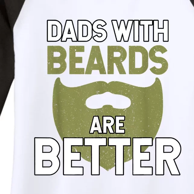 Dads With Beards Are Better Fathers Day Funny Dad Women's Tri-Blend 3/4-Sleeve Raglan Shirt