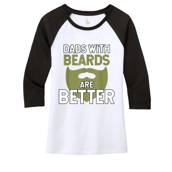 Dads With Beards Are Better Fathers Day Funny Dad Women's Tri-Blend 3/4-Sleeve Raglan Shirt