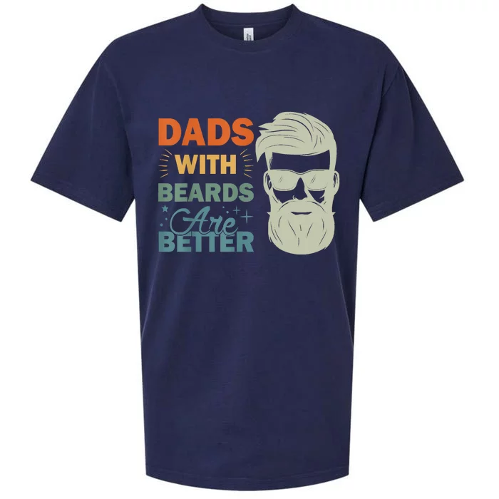 Dads With Beards Are Better Vintage Funny Fathers Day Joke Sueded Cloud Jersey T-Shirt