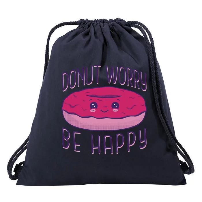 Donut Worry Be Happy Cute Gift Drawstring Bag