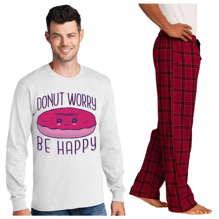 Donut Worry Be Happy Cute Gift Long Sleeve Pajama Set