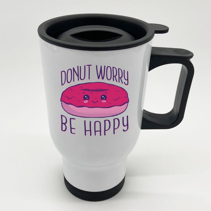 Donut Worry Be Happy Cute Gift Stainless Steel Travel Mug