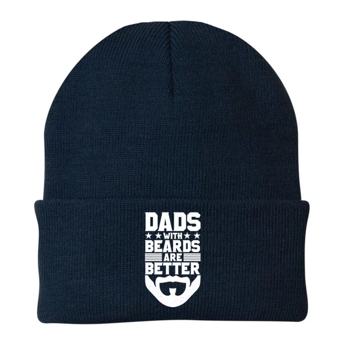 Dads With Beards Are Better Bearded Hipster Full Beard Gift Knit Cap Winter Beanie