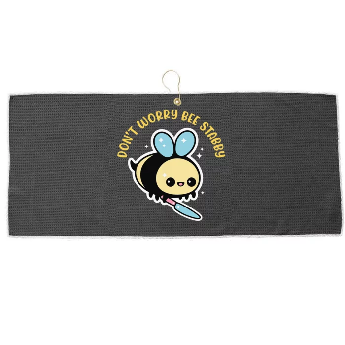 Don't Worry Bee Happy Whisperer Funny Bee Knife Quote Large Microfiber Waffle Golf Towel