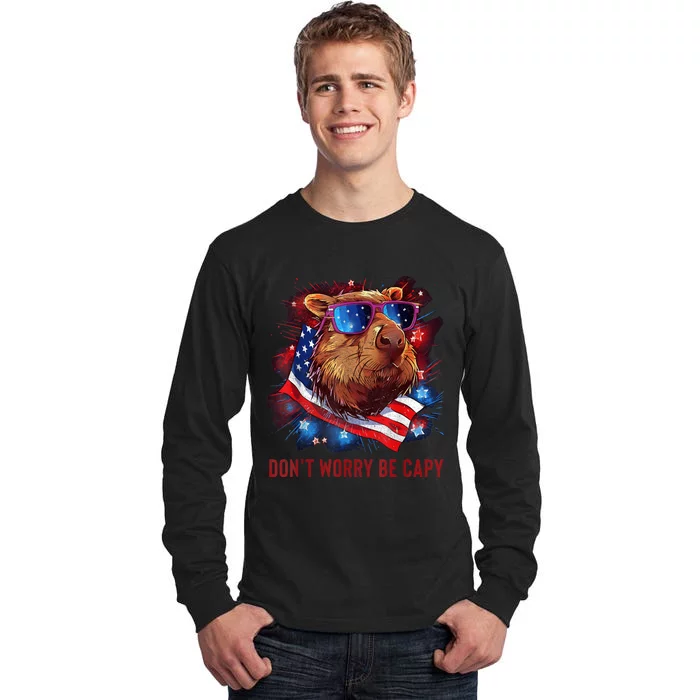 Dont Worry Be Capy Capybara Tall Long Sleeve T-Shirt