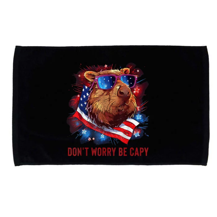 Dont Worry Be Capy Capybara Microfiber Hand Towel