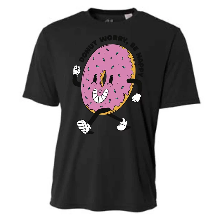 Donut Worry Be Happy Positive Cooling Performance Crew T-Shirt