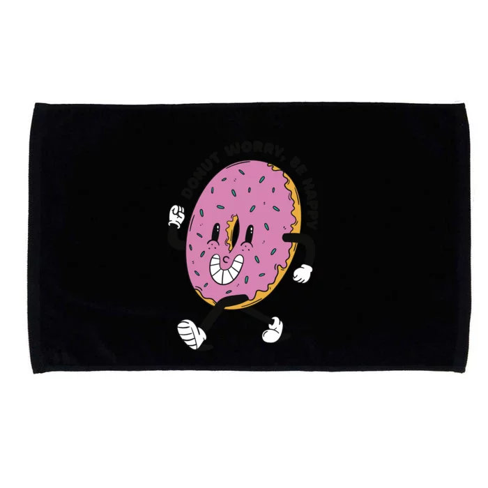 Donut Worry Be Happy Positive Microfiber Hand Towel