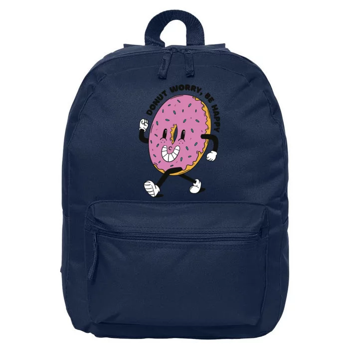 Donut Worry Be Happy Positive 16 in Basic Backpack