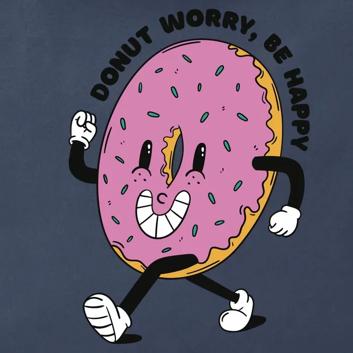 Donut Worry Be Happy Positive Zip Tote Bag