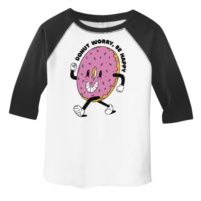 Donut Worry Be Happy Positive Toddler Fine Jersey T-Shirt