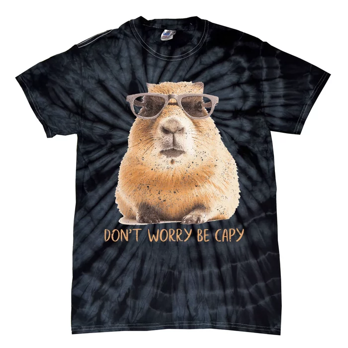 Dont Worry Be Capy Capybara Tie-Dye T-Shirt