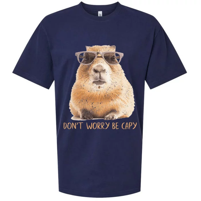 Dont Worry Be Capy Capybara Sueded Cloud Jersey T-Shirt