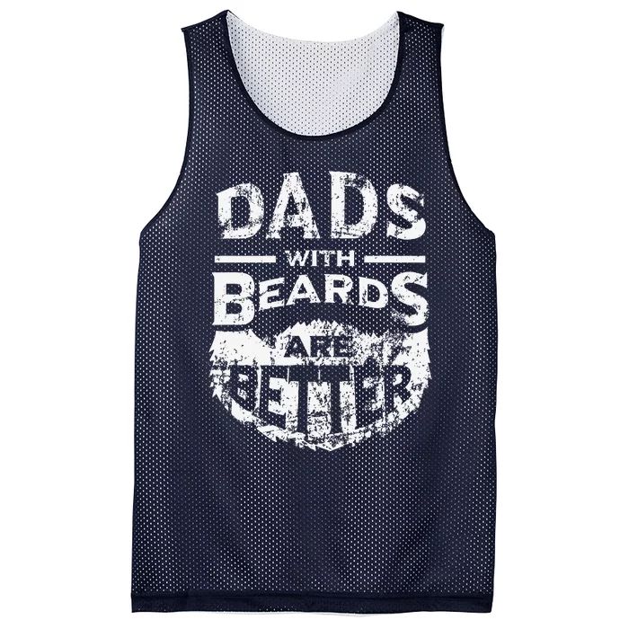 Dads With Beards Are Better Distressed Mesh Reversible Basketball Jersey Tank