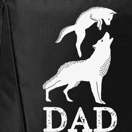 Dad Wolf & Baby Wolf And Love Family Design Fathers Day City Backpack