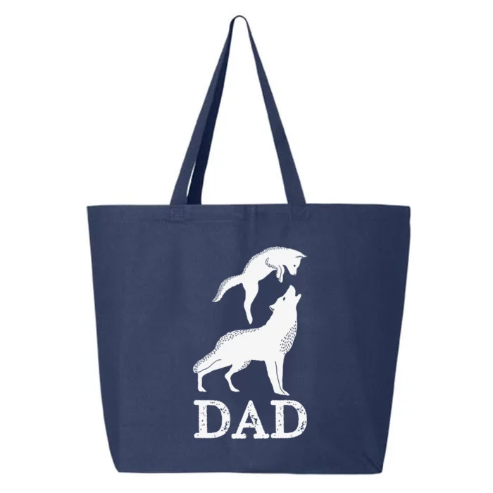 Dad Wolf & Baby Wolf And Love Family Design Fathers Day 25L Jumbo Tote