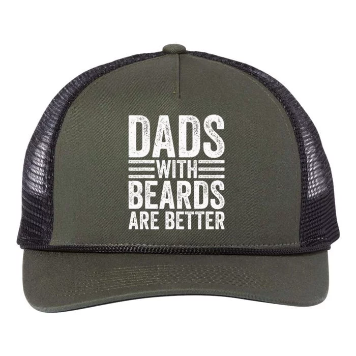 Dads With Beards Are Better Funny Bearded Dad Retro Rope Trucker Hat Cap