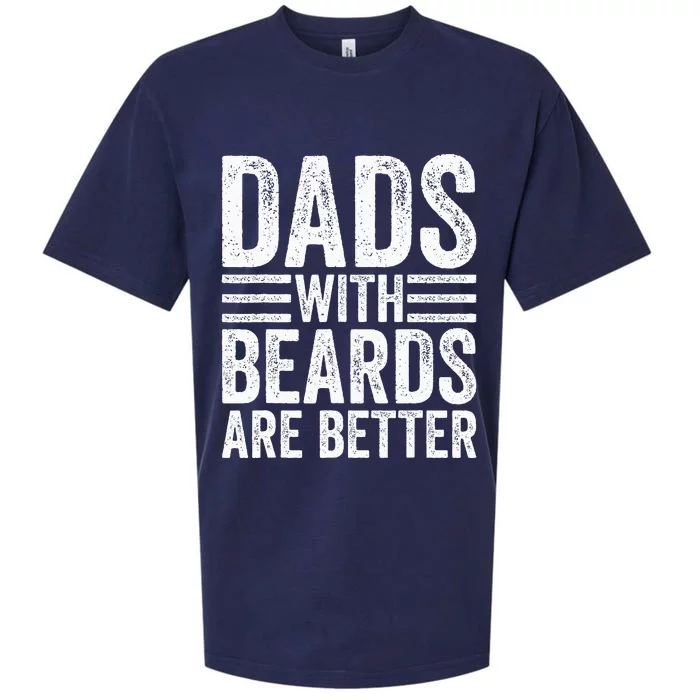 Dads With Beards Are Better Funny Bearded Dad Sueded Cloud Jersey T-Shirt