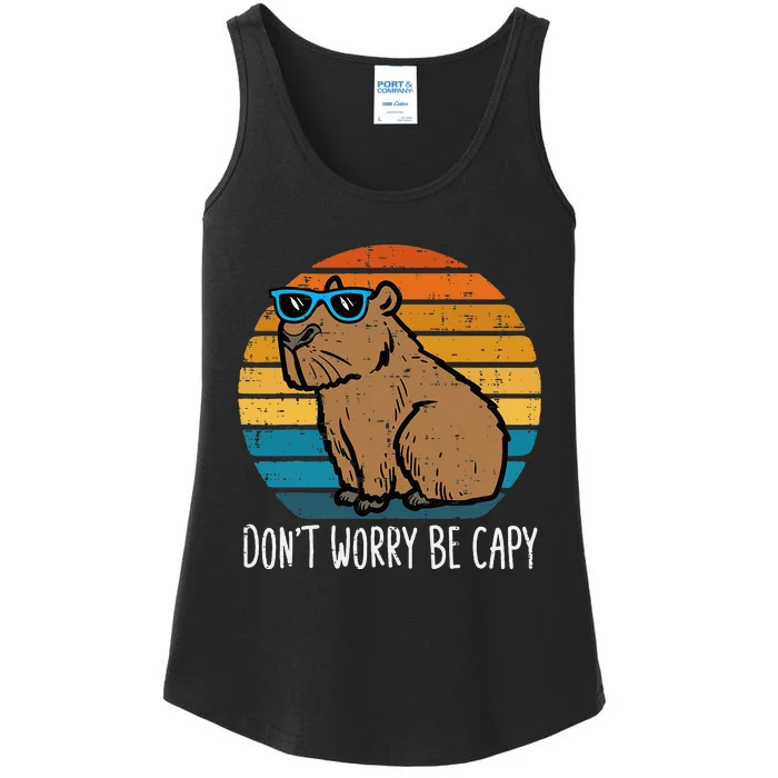 Dont Worry Be Capy Capybara Ladies Essential Tank