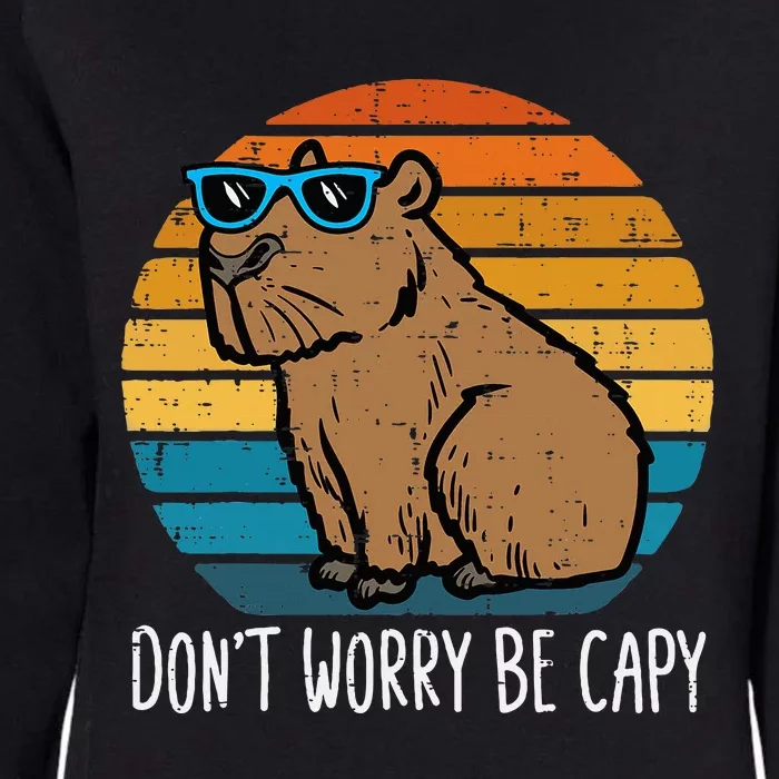 Dont Worry Be Capy Capybara Womens California Wash Sweatshirt