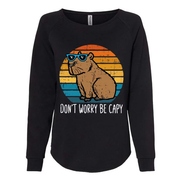 Dont Worry Be Capy Capybara Womens California Wash Sweatshirt