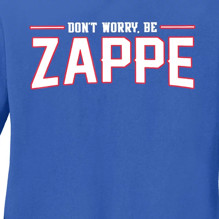 Don't Worry Be Zappe America Football Womens Ladies Long Sleeve Shirt