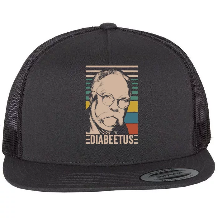 Diabeetus Wilford Brimley Vintage Style Design Flat Bill Trucker Hat