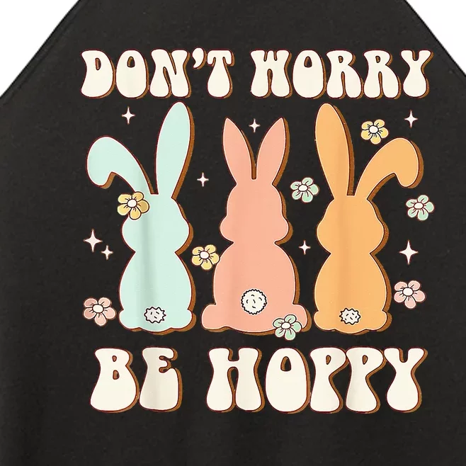 Don't Worry Be Hoppy Rabbit Cute Bunny Flowers Women’s Perfect Tri Rocker Tank