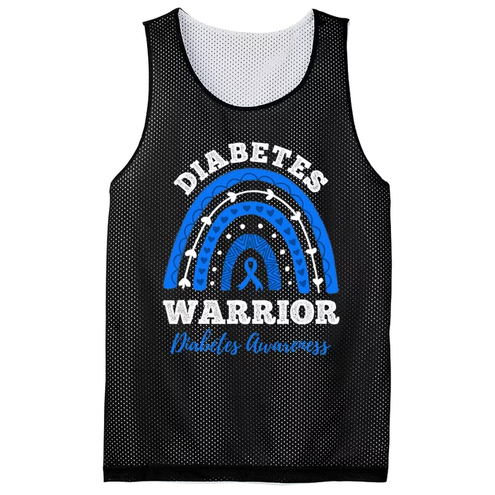 Diabetes Warrior Blue Ribbon T1D Type 1 Diabetes Awareness Mesh Reversible Basketball Jersey Tank