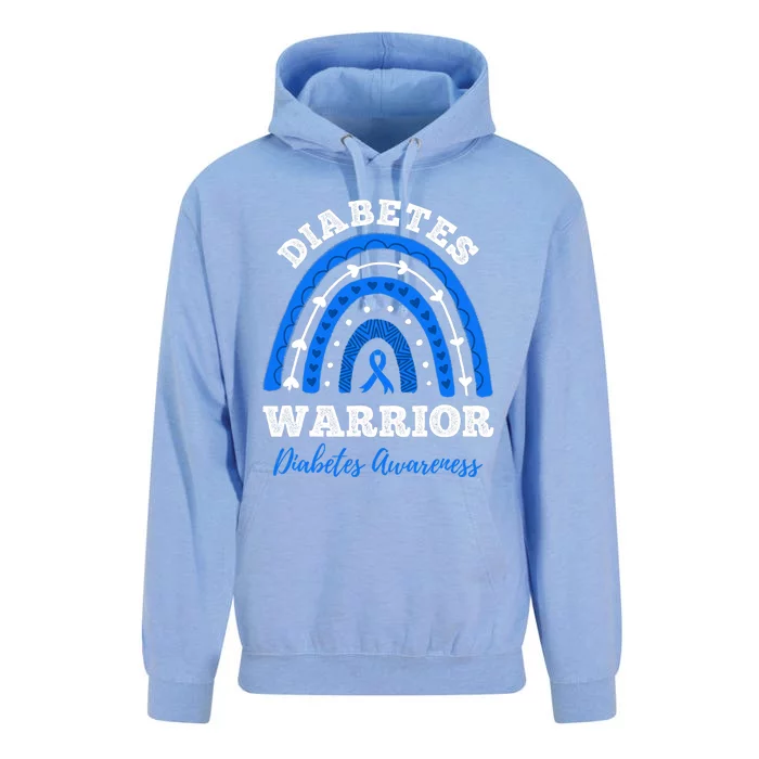 Diabetes Warrior Blue Ribbon T1D Type 1 Diabetes Awareness Unisex Surf Hoodie