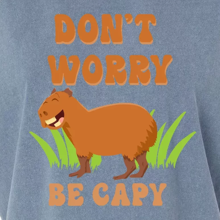 Don't Worry Be Capy Funny Capybara Rodent Pet Owners Garment-Dyed Women's Muscle Tee