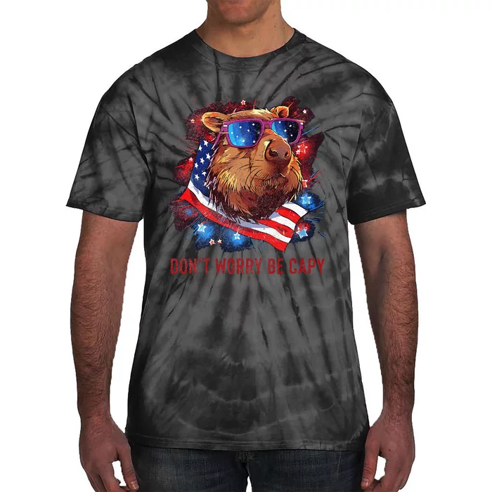 Dont Worry Be Capy Capybara Tie-Dye T-Shirt