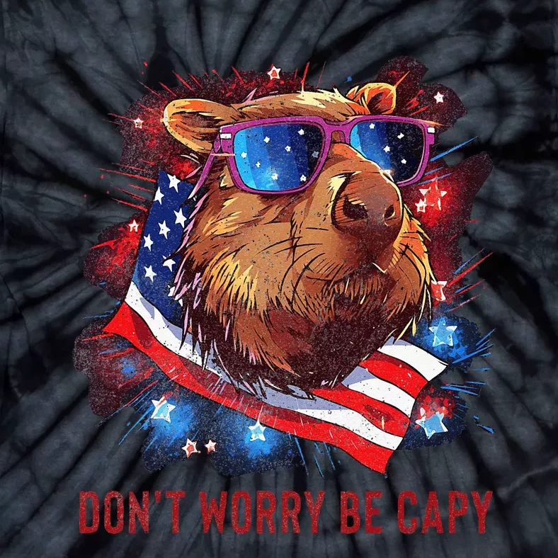 Dont Worry Be Capy Capybara Tie-Dye T-Shirt