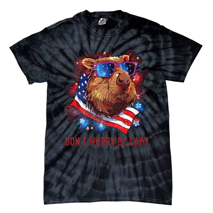 Dont Worry Be Capy Capybara Tie-Dye T-Shirt