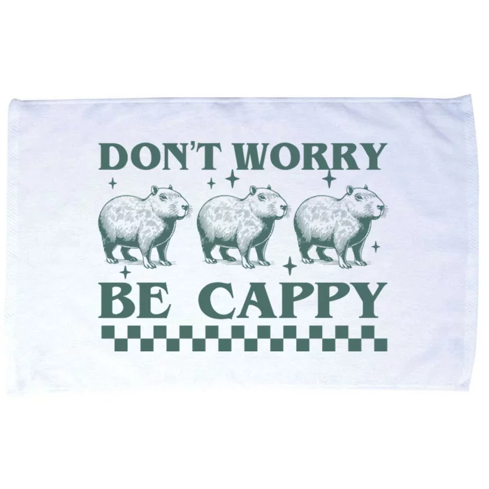 DonT Worry Be Cappy Funny Capybara Microfiber Hand Towel