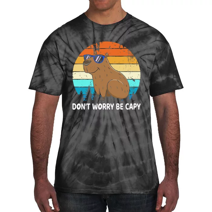 DonT Worry Be Capy Distressed Capybara Styles Animal Lover Tie-Dye T-Shirt