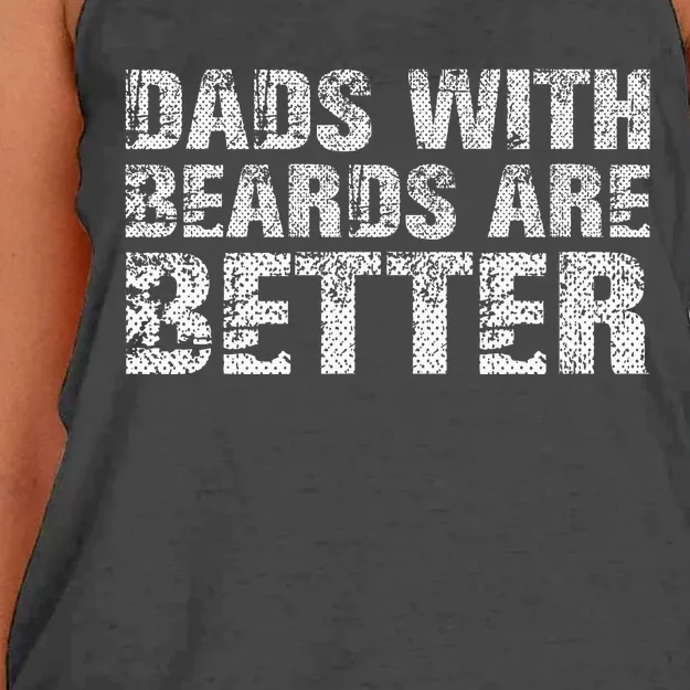 Dads with Beards are Better Fun Bearded Papa Gift Father Day Women's Knotted Racerback Tank