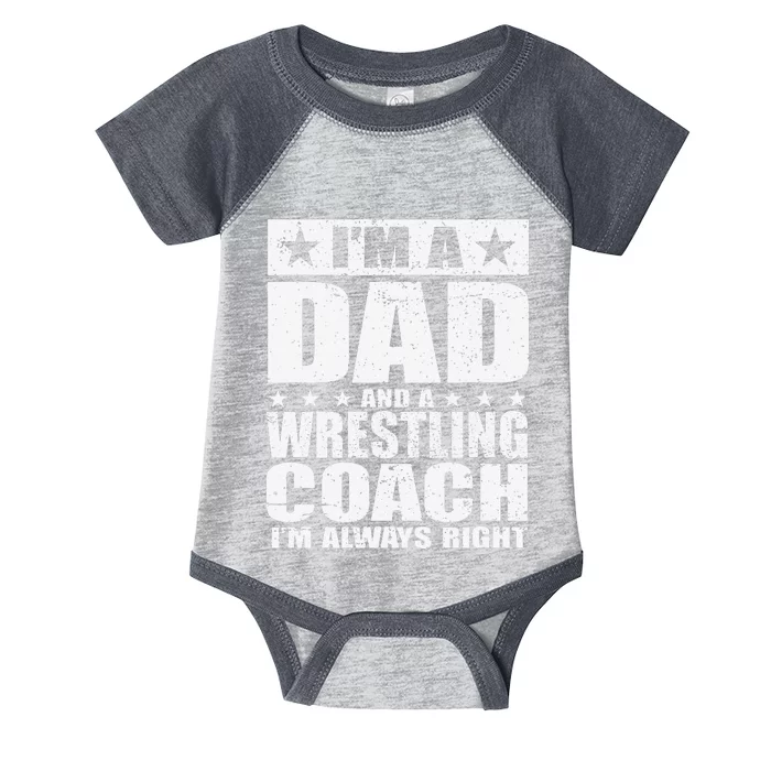 Dad Wrestling Coach Coaches Fathers Day S Gift Infant Baby Jersey Bodysuit