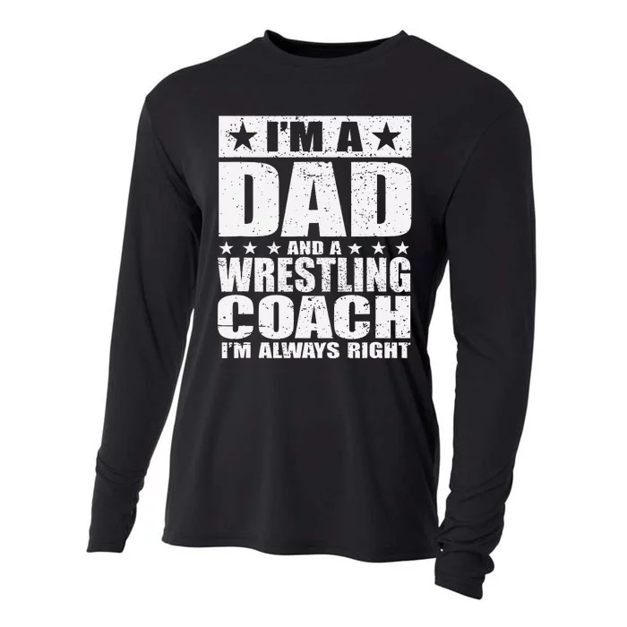 Dad Wrestling Coach  Coaches Fathers Day Shirts Gift Cooling Performance Long Sleeve Crew