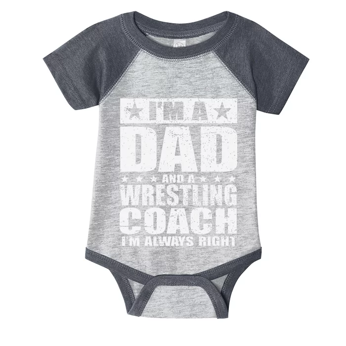 Dad Wrestling Coach  Coaches Fathers Day Shirts Gift Infant Baby Jersey Bodysuit