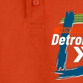 Detroit Wayne County Michigan Modern Logo Dry Zone Grid Performance Polo