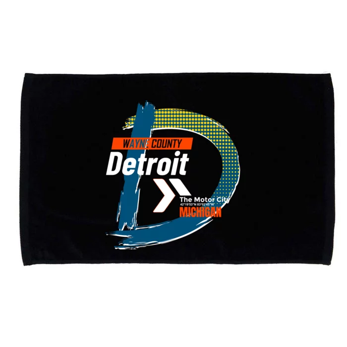 Detroit Wayne County Michigan Modern Logo Microfiber Hand Towel