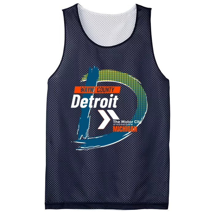 Detroit Wayne County Michigan Modern Logo Mesh Reversible Basketball Jersey Tank