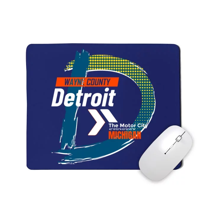 Detroit Wayne County Michigan Modern Logo Mousepad