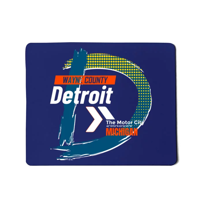 Detroit Wayne County Michigan Modern Logo Mousepad