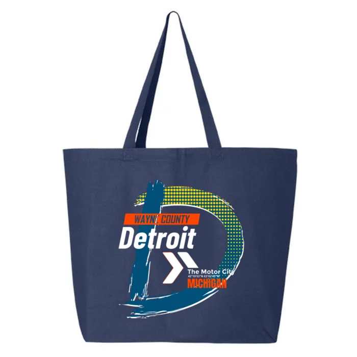 Detroit Wayne County Michigan Modern Logo 25L Jumbo Tote