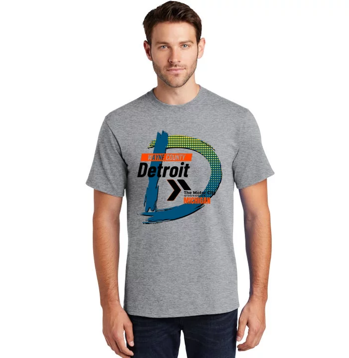 Detroit Wayne County Michigan Modern Logo Tall T-Shirt