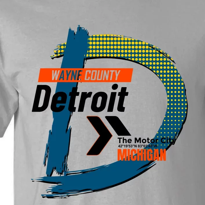 Detroit Wayne County Michigan Modern Logo Tall T-Shirt