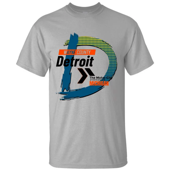 Detroit Wayne County Michigan Modern Logo Tall T-Shirt